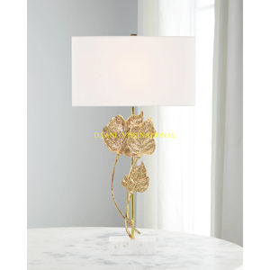 Modern <b>Gold</b> Circle <b>Table</b> Lamp With White Drum Shade Contemporary Decorative Lighting For Bedroom Living Room Office <b>Side</b> <b>Table</b> - Product Image 3