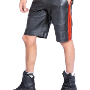 Front Zip Leather Boxers Red Faux Leather Fetish Clubwear Underwear - Product Image 3