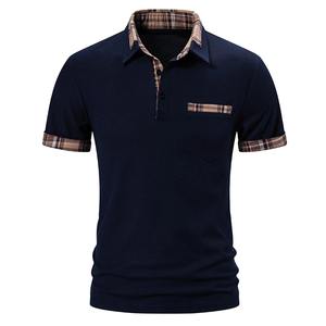 Polo de manga corta para hombre 2025, camisa Polo superior de Color puro con botones y cuello vuelto, ropa informal cómoda de verano para hombre - Product Image 1