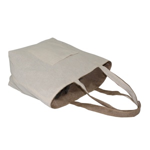 ถุงช้อปปิ้งทำจากผ้าฝ้ายปอกระเจาธรรมชาติเป็นมิตรกับสิ่งแวดล้อมกระเป๋าโท้ทแบบกลับด้านได้สำหรับเป็นของขวัญ - Product Image 3