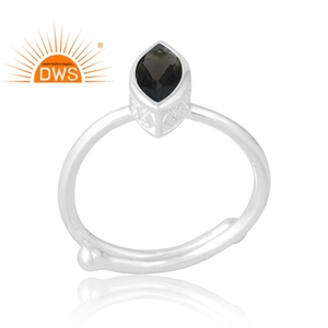 Anillo de piedras preciosas ahumadas naturales de Plata de Ley 925, joyería personalizada para mujer, regalo para ella - Product Image 1