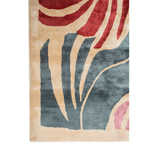 Tapis linéaires en viscose tuftés à la main, motif abstrait ivoire, pour usage domestique - PTPV-23 - Product Image 4