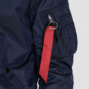 Blouson aviateur bleu imperméable coupe-vent avec fermeture éclair pour hommes de haute qualité à col montant et logo personnalisé - Product Image 6