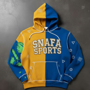 Sweat à capuche en molleton lourd de style streetwear pour homme, sweat à capuche délavé au soleil, sweat à capuche ample pour homme, sweat à capuche délavé à l'acide, broderie - Product Image 1