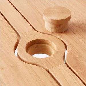 Mesa de comedor de madera de teca maciza de alta calidad con acabado resistente a la intemperie y diseño minimalista para comedor al aire libre e interior - Product Image 6