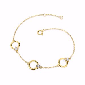 สร้อยข้อมือชุบทองสีเหลือง10K สไตล์วินเทจรูปทรงกลมประดับด้วยหิน CZ สำหรับเป็นของขวัญหรืองานปาร์ตี้ผลิตในเวียดนาม - Product Image 3