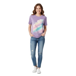 Camisetas de Mujer para Uso Diario, Tops Casuales de Tela de Algodón Ligera, Manga Corta, Cómodas, Holgadas, Transpirables y Ecológicas - Product Image 2