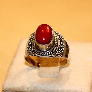 Gran oferta, anillo de piedras preciosas de Coral rojo hecho a mano, exquisita BANDA DE PLATA 925 personalizada para fiesta, regalo de joyería de moda para mujer con opción OEM - Product Image 3
