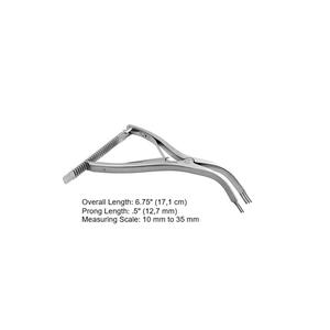 Retractor Ortopédico con Puntas Ranuradas y Escala de Medición, Instrumento Quirúrgico Manual de Acero Inoxidable para Cirugía de Pie y Tobillo - Product Image 2