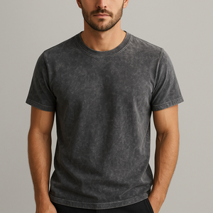 T-shirt surdimensionné Crew Dernière tendance Design Acid Wash Sun Fad Impact Manches courtes Respirant 100% Coton Personnalisé Blanc - Product Image 5