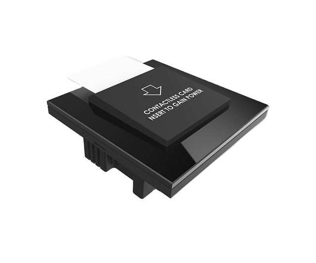 Energy Saving Switch 230V Hotel Room Use Glass Material 2gang NFC Enabled 40Amp Current Fox Domotics FD-HKCP 1 Year Warranty