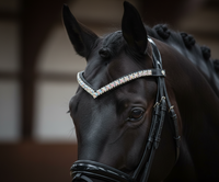 Bandeau de tête en cuir pour cheval avec décoration en strass, tailles personnalisables, équipement équestre haut de gamme