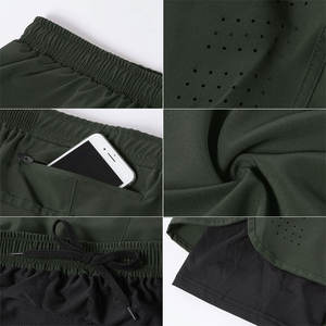 <b>Men's</b> 2 in 1 Running <b>Shorts</b> Gym Workout Quick Dry <b>Mens</b> <b>Shorts</b> With Phone Pocket - Product Image 6