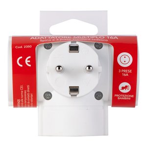 อะแดปเตอร์ 3 ช่องเสียบ 2P+T 16A (มาตรฐานเยอรมัน) สีขาว PP2350R อะแดปเตอร์เต้ารับไฟฟ้า อุปกรณ์เสริมแหล่งจ่ายไฟ - Product Image 2