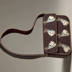 Luxe 2023 femmes fabriqué à la main Jacquard soirée mariage pochette nouvelle Collection indien perlé coton doublure à la main filles - Product Image 1