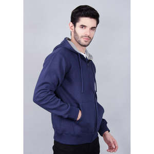 Sweat à capuche zippé intégral LASTER Classic Premium pour homme avec logo personnalisé, 100 % coton, délavé à l'acide, taille XXS - Product Image 3