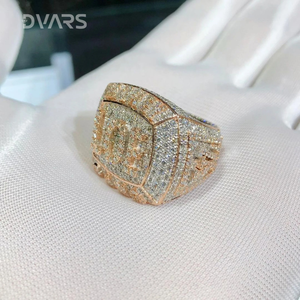 Anillo de Hip Hop Personalizado con Nombre, Anillo de Moissanita, Plata de Ley, Joyería para Bodas, Fiestas y Compromisos con Logotipo Personalizado - Product Image 5