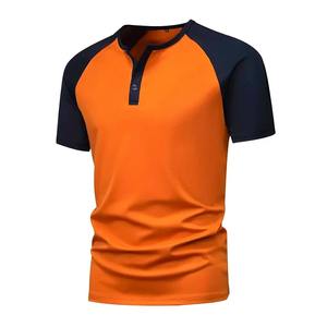 Verano hombres Casual colores contrastantes Camiseta de manga corta para hombres de alta calidad hombres camisetas Streetwear - Product Image 2