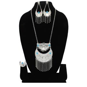 Charm Pendant set joyería chapada en oro indio Dubai árabe joyería colgante conjunto pendientes collar cadena para mujer - Product Image 2