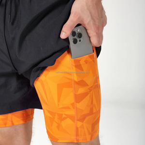 Shorts de sport 2-en-1 de haute qualité à taille mi-haute, séchage rapide, légers et confortables pour hommes et femmes, tissés, pour activités de plein air - Product Image 3
