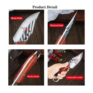 El cuchillo de bolsillo afilado de caza más vendido hecho de hoja de acero de Damasco con mango de madera - Product Image 6