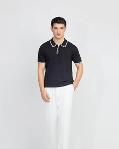 T-shirt pour homme en coton 100% à manches courtes, imprimé et tricoté, coupe slim, tendance été - Product Image 2