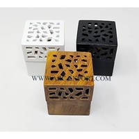 Quemador de Incienso de Madera de Teca con Forma Cuadrada, para Uso Religioso, con Aroma a Oud y Benzoin, Nuevo, para Mesa, Hogar u Oficina, Bakhoor, con Logotipo Personalizado, Hecho a Mano