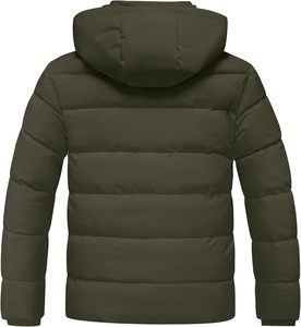 Chaqueta acolchada de gran tamaño con cremallera sólida de calidad superior para hombre, chaquetas de plumón impermeables acolchadas personalizadas cálidas de invierno de alta calidad - Product Image 2