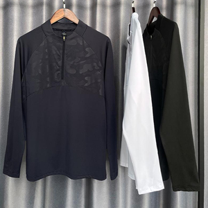 T-shirt de compression à manches longues en tricot solide, nouvelle conception, à séchage rapide pour hommes, avec polyester et élasthanne, vêtements de sport durables - Product Image 3