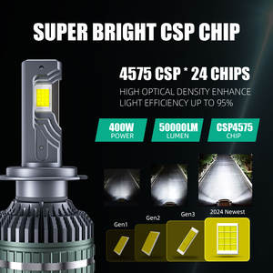 Bombilla LED para Coche de 400W 50000LM Súper Brillante H1 H3 H4 H7 H11 9005 9006 9012 Faros Delanteros LED para Automóvil - Product Image 5