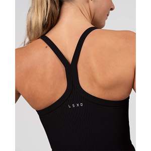<b>Women's</b> Breathable Basic Ribbed <b>Tank</b> <b>Top</b>-<b>Black</b> One Size Custom Logo Available - Product Image 2