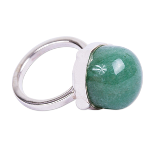 Designer 925 Sterling Silver Statement <b>Ring</b> Stylish Fashion Gemstone <b>Rings</b> With Natural Aventurine for Stylish Parties Christian - Product Image 2