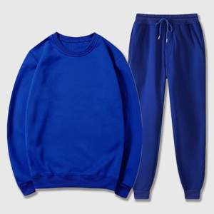 Conjunto de chándal para hombre, Jersey informal de Color sólido, sudaderas de manga larga, pantalones largos con cordón, trajes de invierno y otoño - Product Image 1