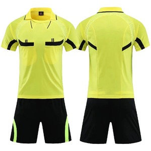 New Soccer <b>Referee</b> Uniform Men Turn-down Collar Football <b>Referee</b> Clothes Short Sleeve Judge Shirt Shorts Suit Three Pockets - Product Image 5