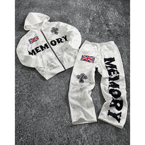 Manfinity เสื้อสเวตเตอร์มีฮู้ดสำหรับทั้งชายและหญิง, กางเกงแนวสตรีท Y2K ธงอังกฤษแบบลำลอง - Product Image 1