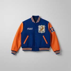 เสื้อแจ็คเก็ตวาร์ซิตี้สไตล์วินเทจ แขนผ้าขนสัตว์หนา ย้อมสีแบบย้อมตัว ปักลายตามสั่ง คุณภาพสูง สำหรับทุกเพศ ลายคลับด้านหน้า ปี 1985 - Product Image 4