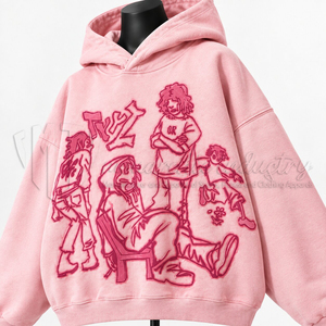 Sudadera con Capucha Oversize para Mujer, Diseño de Personajes Bordados, Estilo Casual Urbano, Logotipo Frontal, Tejido de Algodón, Estilo Otoñal - Product Image 6