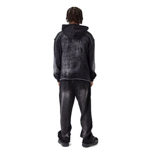 Ensemble de survêtement pour hommes surdimensionné de haute qualité logo personnalisé disponible en gros deux pièces sweat à capuche et pantalon fournisseur de vêtements de sport - Product Image 5