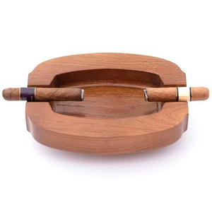 ที่เขี่ยบุหรี่ไม้พร้อมแผ่นรองโลหะช่วยให้ทำความสะอาดง่ายและทนทานต่อการใช้งานในชีวิตประจำวัน - Product Image 1