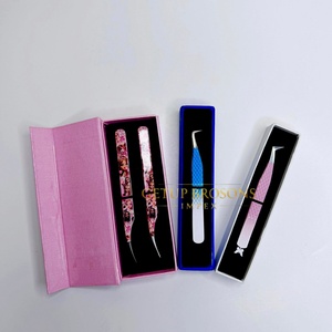 Pinzas para Pestañas de Acero Inoxidable de Alta Calidad GETUP BROSONS IMPEX, Múltiples Colores, Punta Suave, Agarre de Diamante, Antimagnéticas, 10 mm - Product Image 4