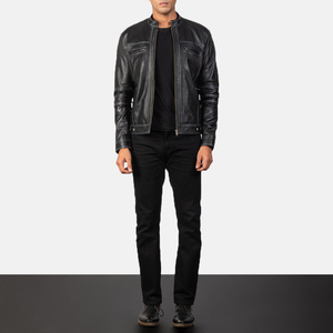 Veste en cuir classique pour homme, coupe classique, pour un style décontracté et élégant, ajustement confortable, vêtement d'extérieur durable, veste d'hiver pour homme - Product Image 2