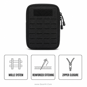 Pochette GP multi-usages horizontale MOLLE découpée au laser, pochette cargo en nylon auto-drainante et robuste - Product Image 5