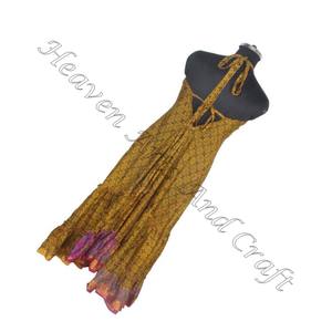 Mujeres verano Maxi vestido largo vestido de verano vestido Floral fiesta de noche ropa de playa Vintage seda Sari diseñador ropa de moda señoras - Product Image 6