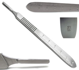 Bisturí Quirúrgico Manual Reutilizable de Acero Inoxidable Médico BP105 con Mango de Diseño y Número Personalizados, Estándar Alemán Duradero - Product Image 1