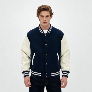 Personnaliser le Crop Varsity Jacket Hommes Ras Du Cou Boutonné Varsity Jacket Hommes Baseball Varsity Jackets Hommes - Product Image 3
