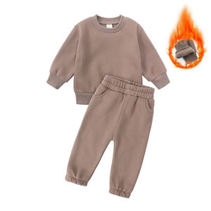 Ensemble de survêtement pour enfants de haute qualité, taille plus, uni, 2 pièces, sweat-shirt et pantalon de jogging, vêtements pour bébé personnalisés, survêtement de jogging pour garçon - Product Image 3