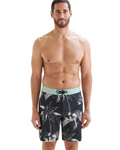 กางเกงชายหาดของผู้ชายกางเกงขาสั้นผ้ายืดพิมพ์ซับลิเมชันแบบเต็มตัวเอวกลางแบบยืดหยุ่นรูปแบบกระดานปิด - Product Image 1