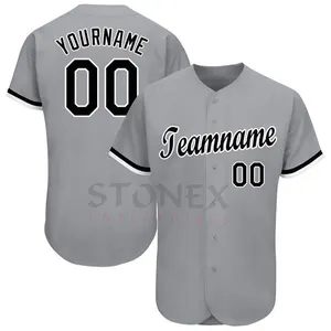 100% 涤纶热转印棒球衫定制Logo高品质棒球衫