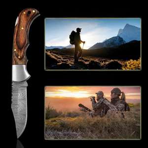 Couteau de poche pliant en acier Damas fait main sur mesure avec manche en bois, support OEM pour la chasse, qualité supérieure artisanale - Product Image 5