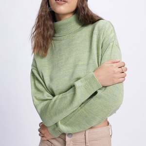 Suéter de Punto Grueso con Cuello Alto Simulado, Manga Larga, Corte Regular, para Mujer, Estilo Vintage, Informal, para Invierno, Citas Nocturnas - Product Image 1